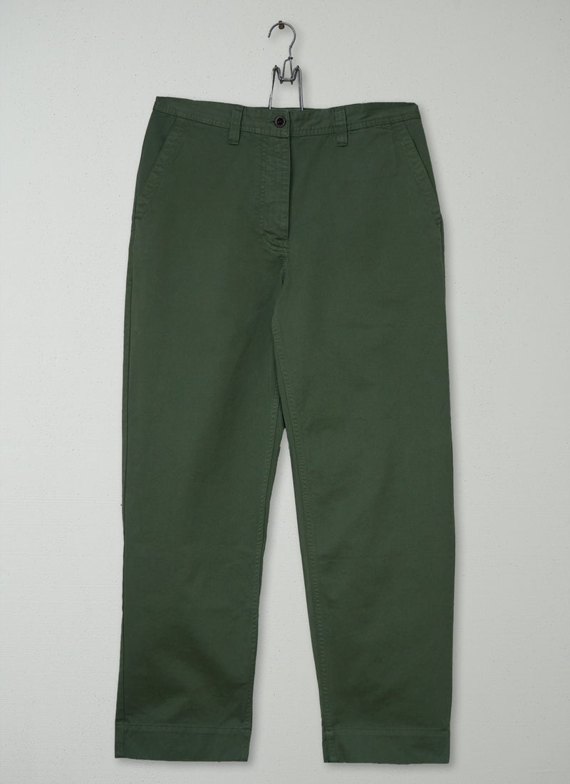 Reworn Cotton Twill Trousers Size 10 (1626) | Balsam Green