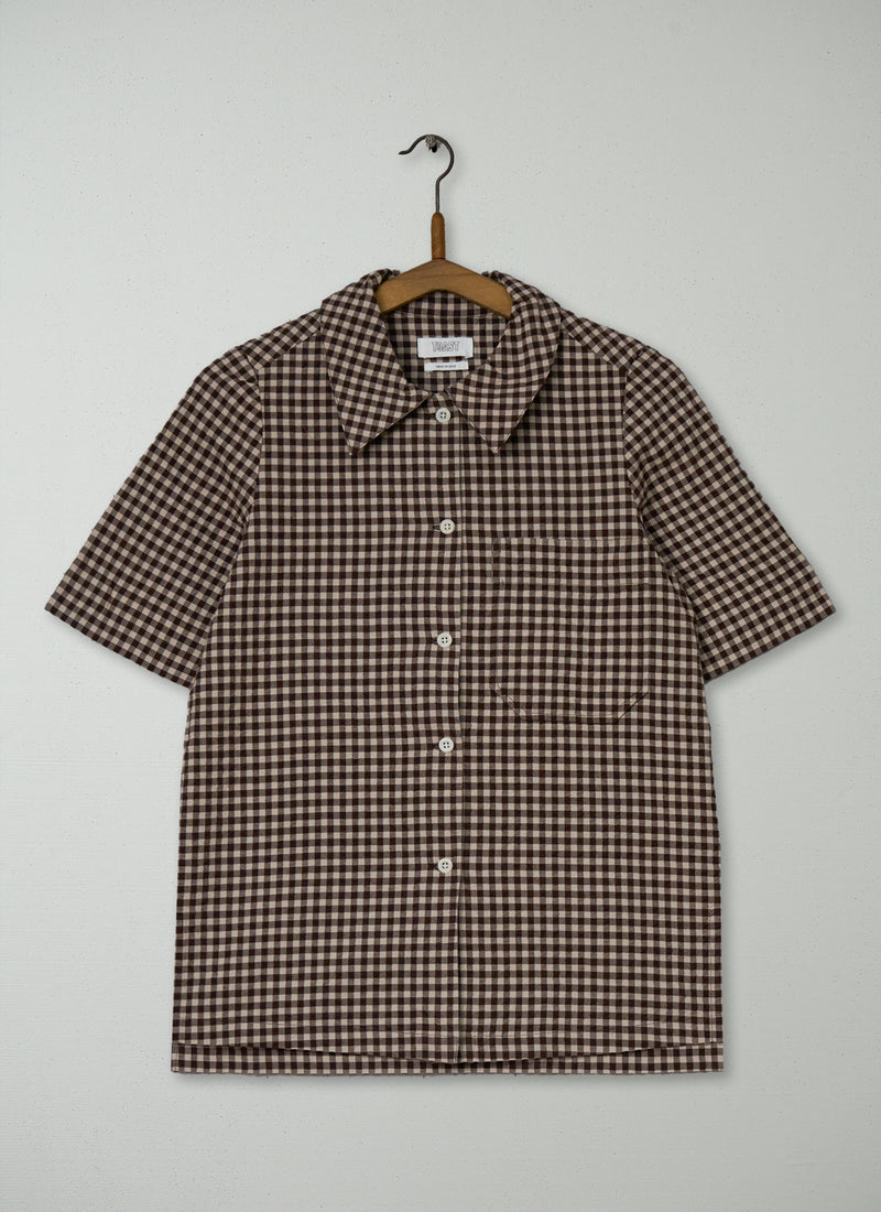 Reworn Gingham Seersucker Shirt Size XXS (1128) | Multi