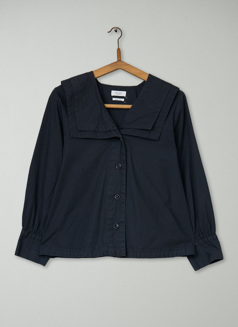 Reworn Square Collar Shirt Size 8 (1059) | Navy
