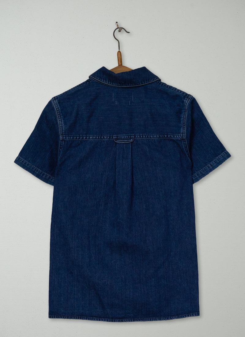 Reworn Denim Short Sleeve Shirt Size 6 (1152) | Indigo