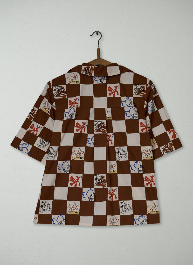 Reworn Coral Print Shirt Size XS (1217) | Multi