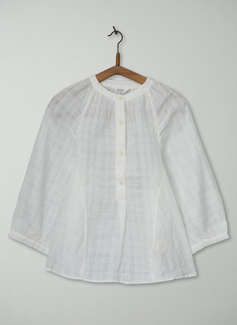 Reworn Cotton Linen Tops Size XXSXS (1159) | White