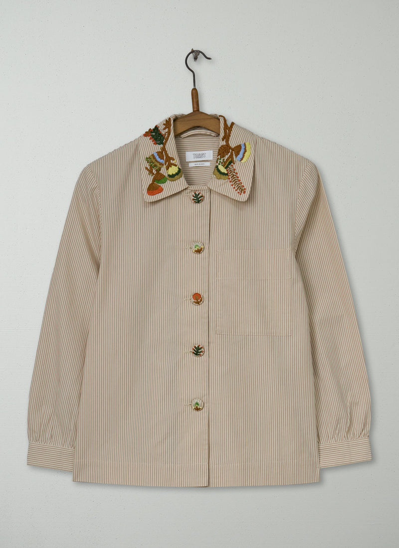 Reworn Embroidered Collar Shirt Size 6 (1162) | Multi