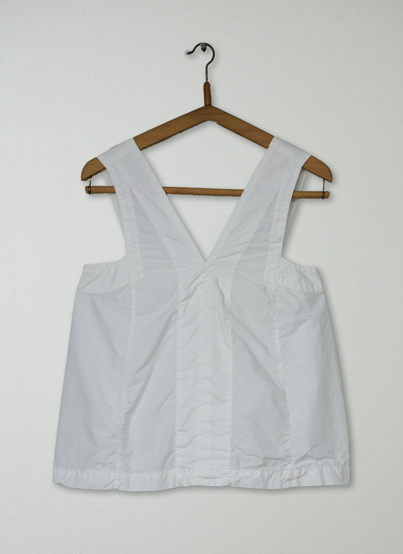 Reworn Cotton Poplin Top Size S (1057) | White