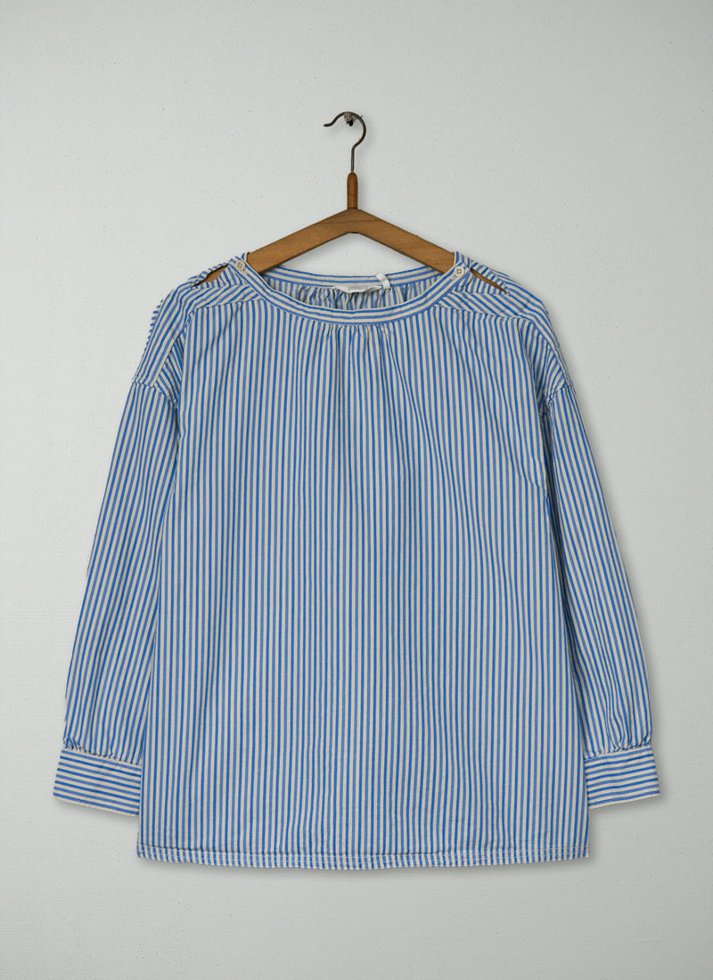 Reworn Stripe Cotton Smock Top Size M (1062) | Multi