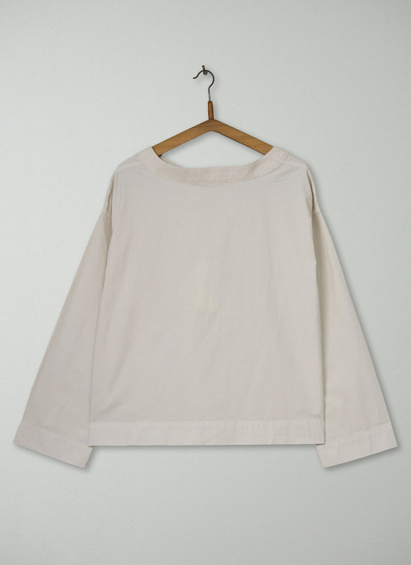 Reworn Cotton Linen Smock Top Size M (1132) | Ecru