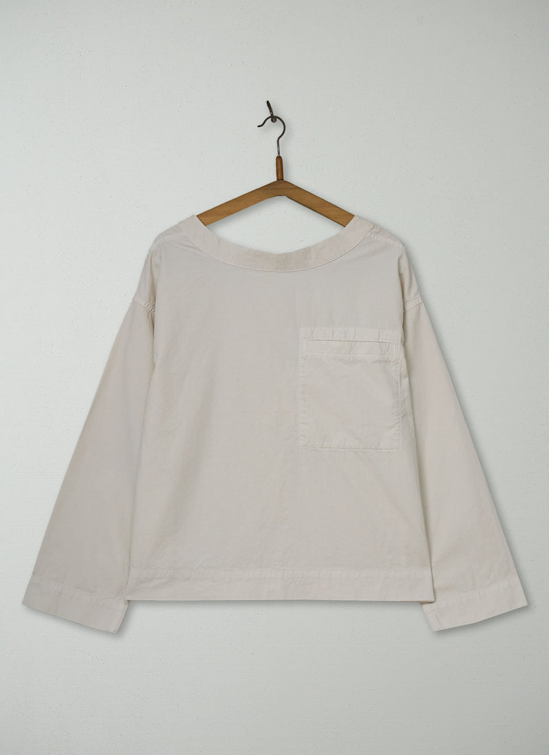 Reworn Cotton Linen Smock Top Size M (1132) | Ecru