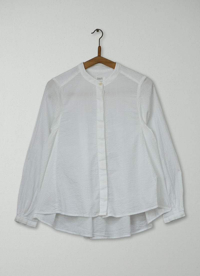 Reworn Seersucker Cotton Shirt Size XXS (1191) | White