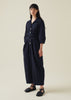 Wrap Front Indigo Twill Jumpsuit | Indigo