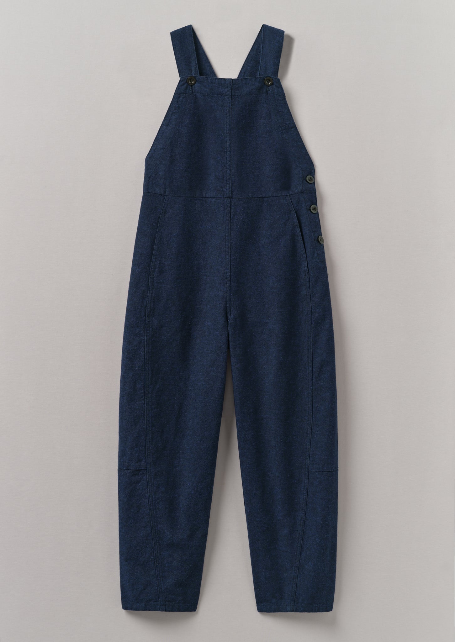 Hemp Cotton Canvas Dungarees | Dark Chambray Blue