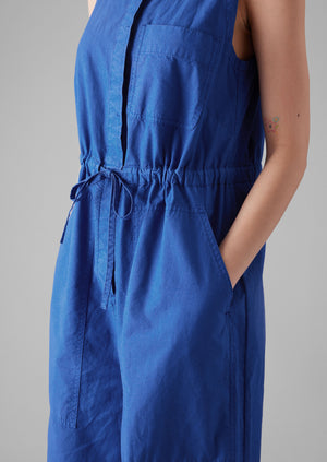 Cotton Linen Wide Leg Jumpsuit | Smalt