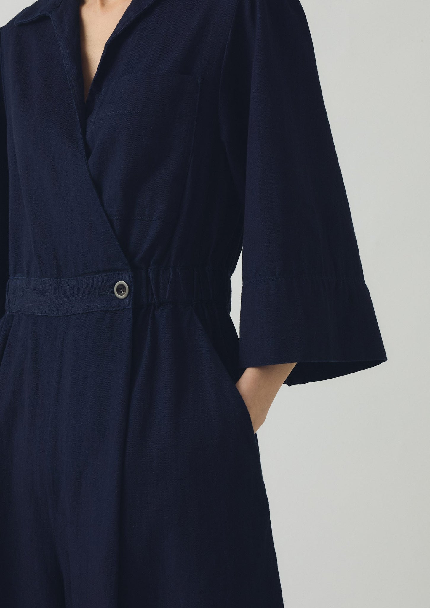 Indigo Twill Culotte Jumpsuit | Indigo