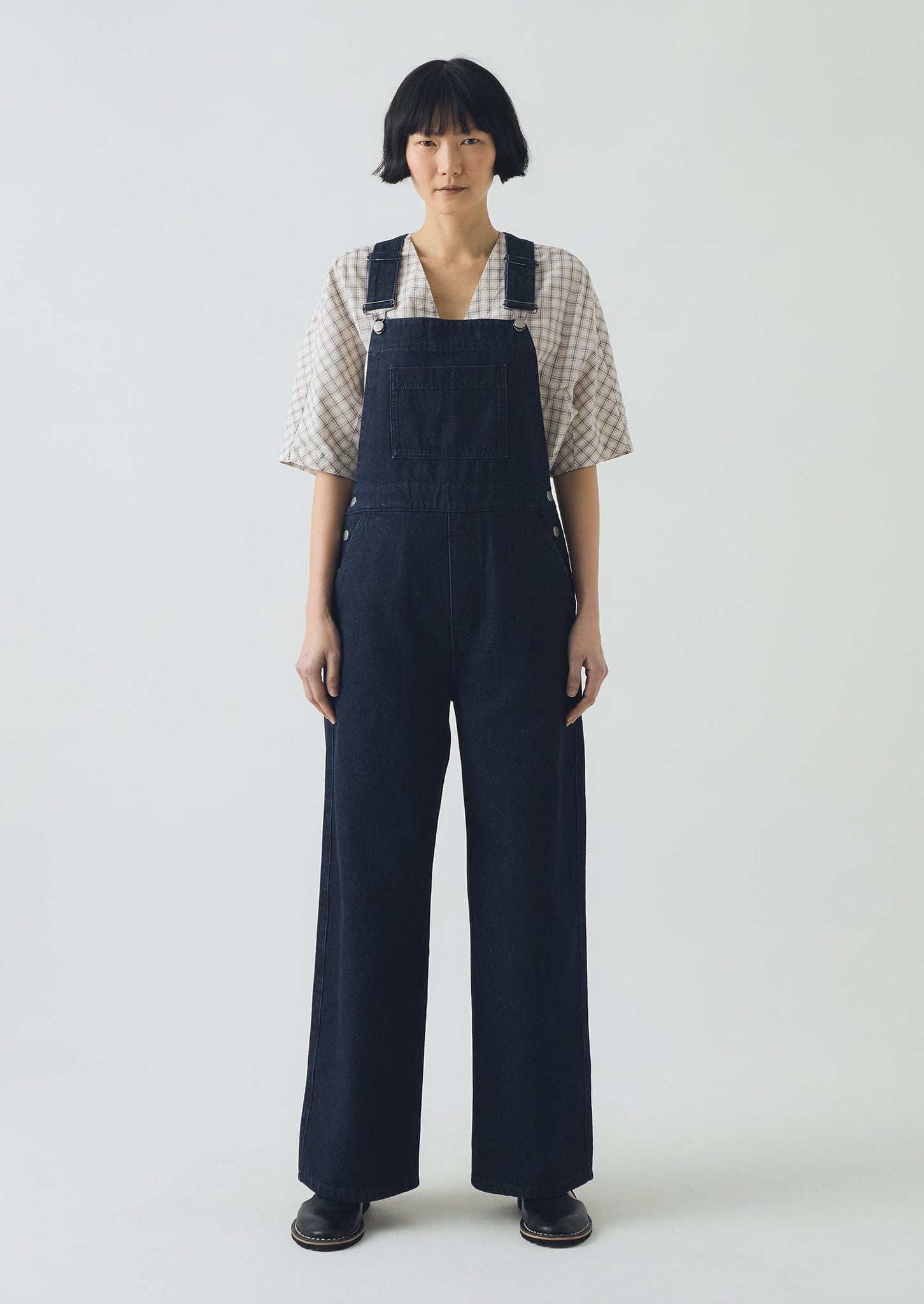 Patch Pocket Denim Dungarees | Indigo