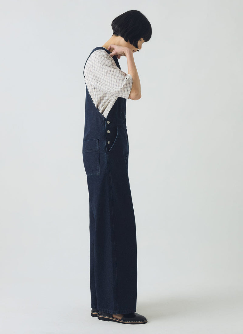 Patch Pocket Denim Dungarees | Indigo