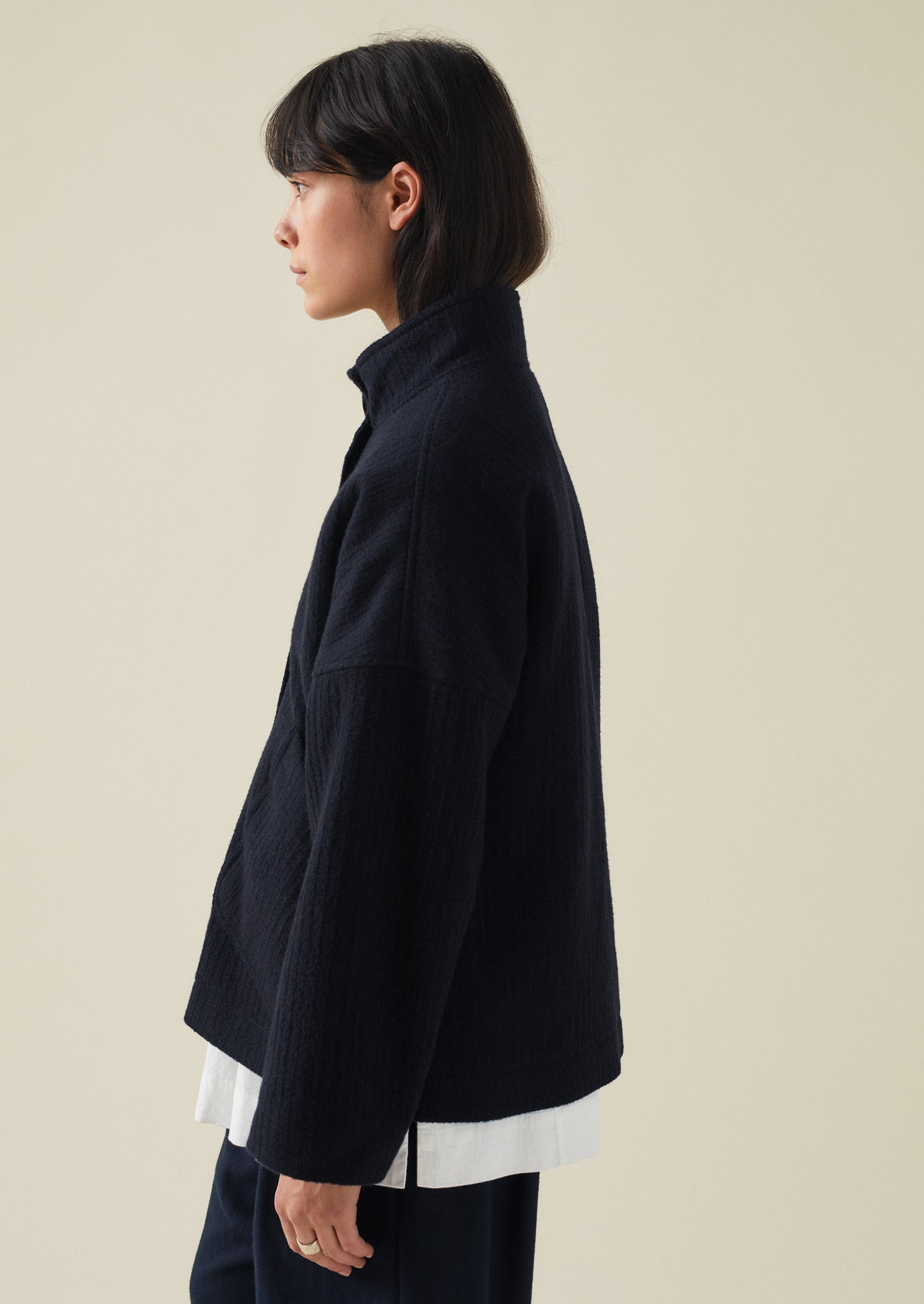 Short A Line Indigo Coat | Indigo | TOAST