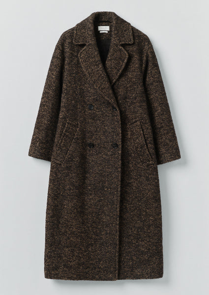 【22AW】WOOL ALPACA HERRINGBONE TWEED COAT WCOVW04_brownblack_0_grande.