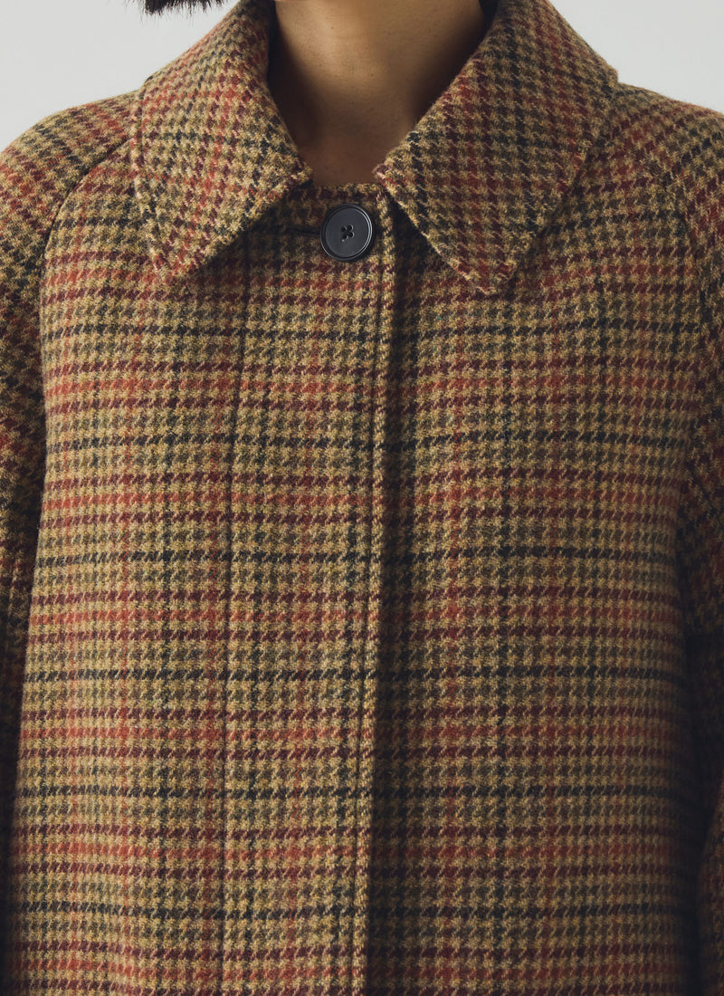 Frankie Vibrant Check Raglan Coat | Umber Multi