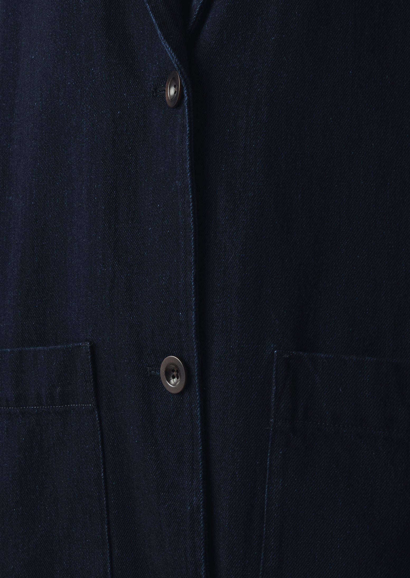 Dropped Shoulder Japanese Denim Coat | Indigo | TOAST