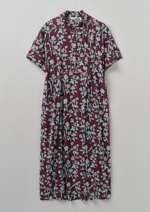 Bryn Scenery Print Crepe Dress | Radicchio
