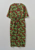 Tie Waist Geometric Print Dress | Olive Green