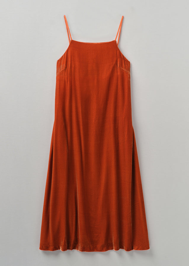 Square Neck Silk Velvet Dress | Ballerina