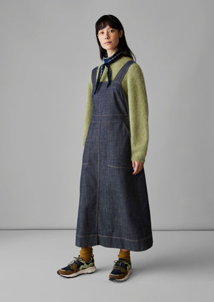 Side button on sale pinafore dress