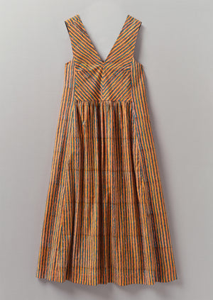 Stripe Block Print Cotton Dress | Poppy