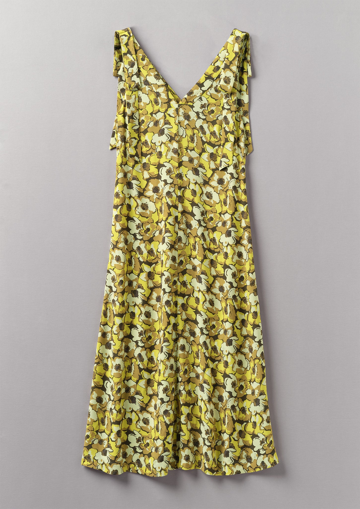 Tie Shoulder Floral Print Dress | Primrose Yellow