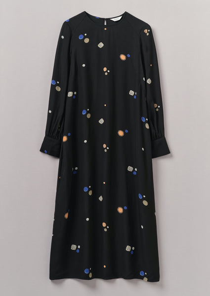 Cosmic Dot Print Column Dress