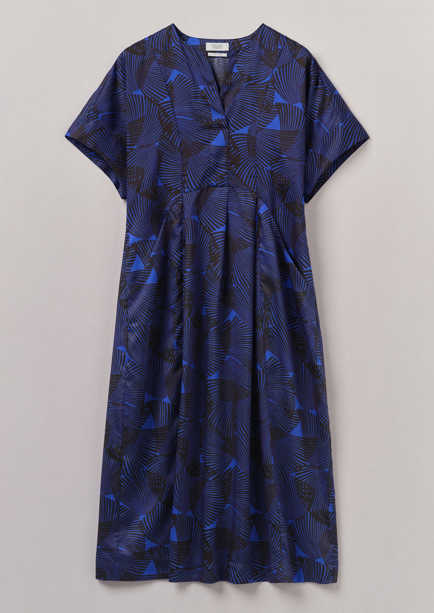 Bryn Reverb Print Dress Brilliant Blue TOAST