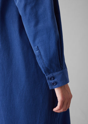 Organic Needlecord Shirt Dress | French Blue