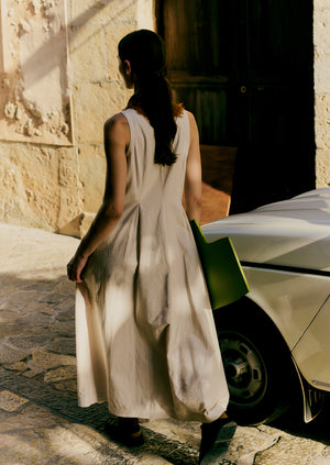 Cotton Poplin Sun Dress | Raw Linen