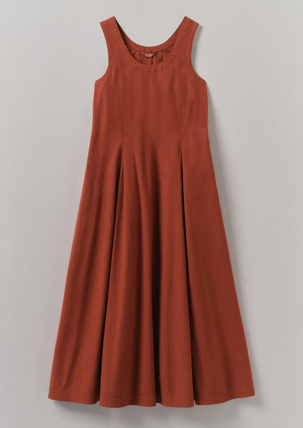 Cotton Poplin Sun Dress Brick
