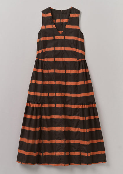 Stripe Clamp Dyed Cotton Dress