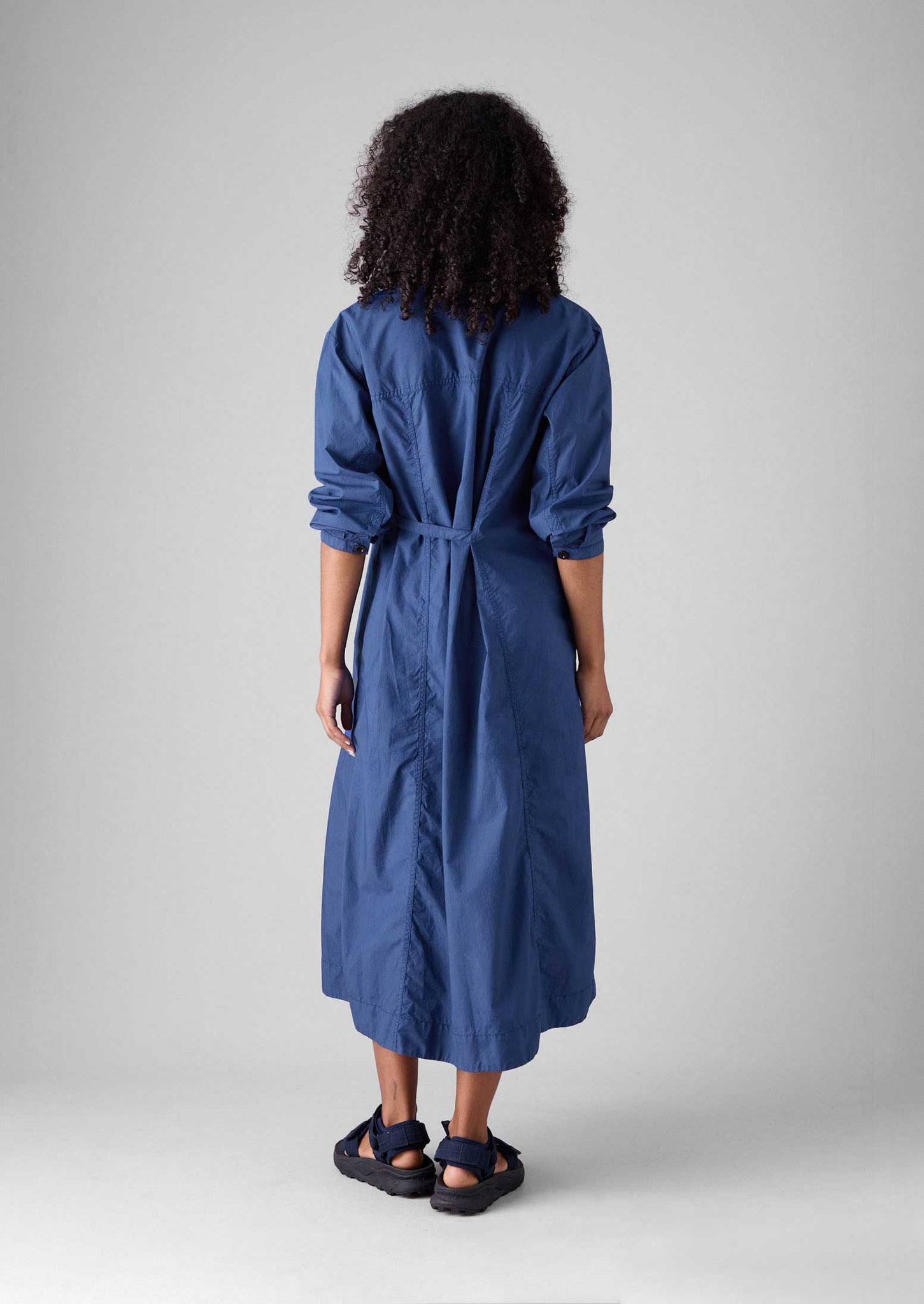 Cotton Poplin Shirt Dress | French Blue
