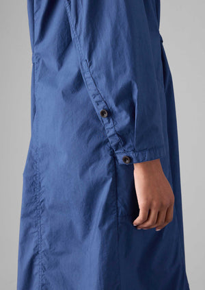 Cotton Poplin Shirt Dress | French Blue