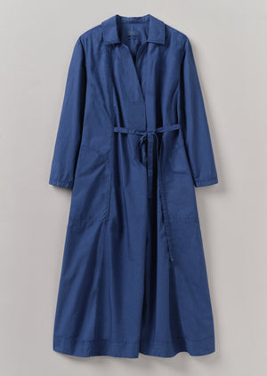 Cotton Poplin Shirt Dress | French Blue
