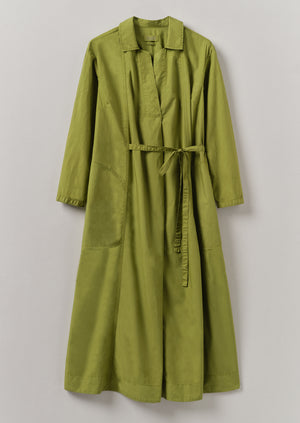 Cotton Poplin Shirt Dress | Olive