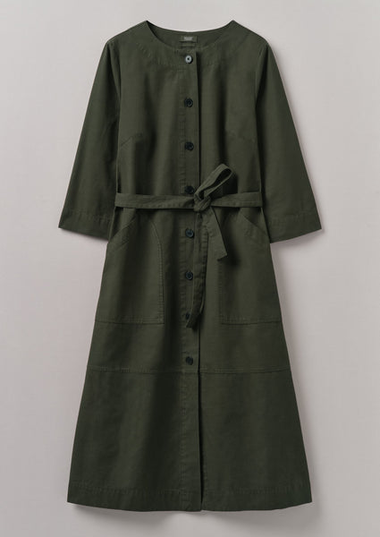 Buttoned Cotton Dress Duffle