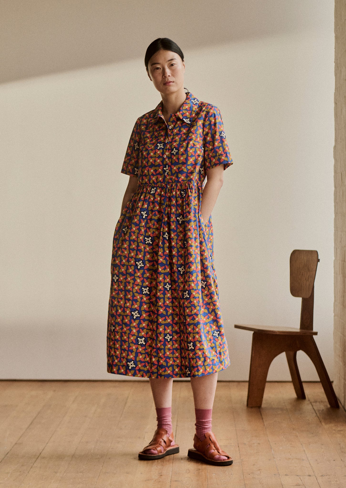 Selma Cotton Shirt Dress | Bluebird
