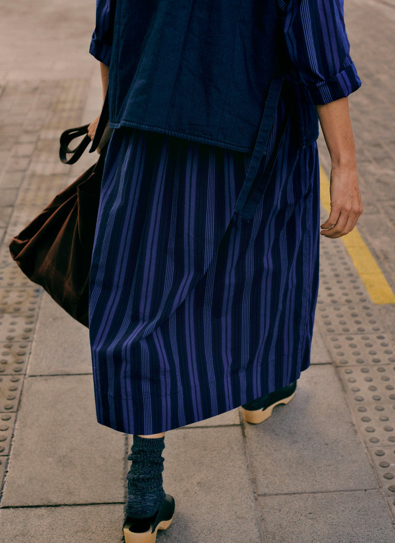 Stripe Poplin Shirt Dress | Royal Blue