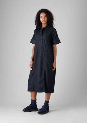 Cotton Denim Tunic Dress | Indigo