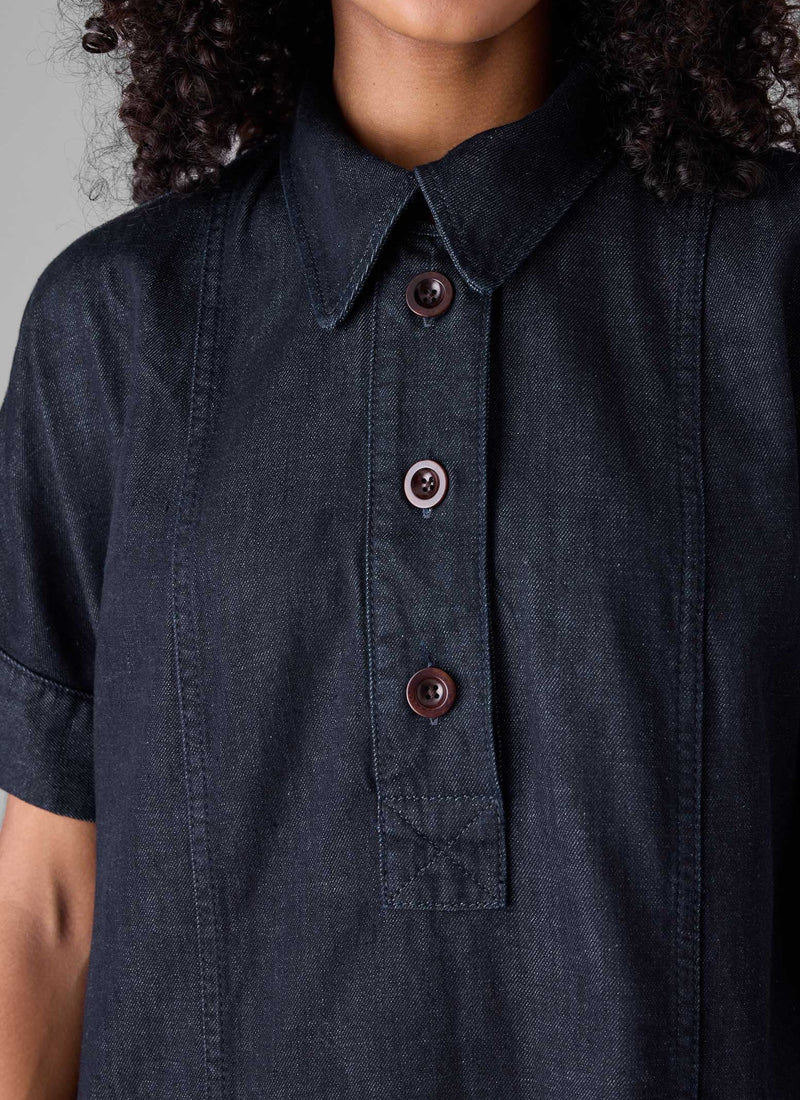 toast denim tunic dress Cotton Denim Tunic Dress | Indigo