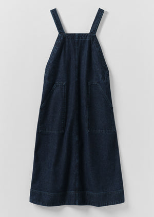 Patch Pocket Denim Dungaree Dress | Indigo