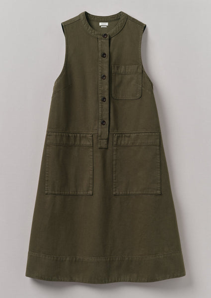 Garment Dyed Sleeveless Tunic Dress Sap