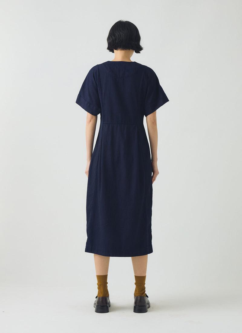 Bryn Twill Dress | Indigo