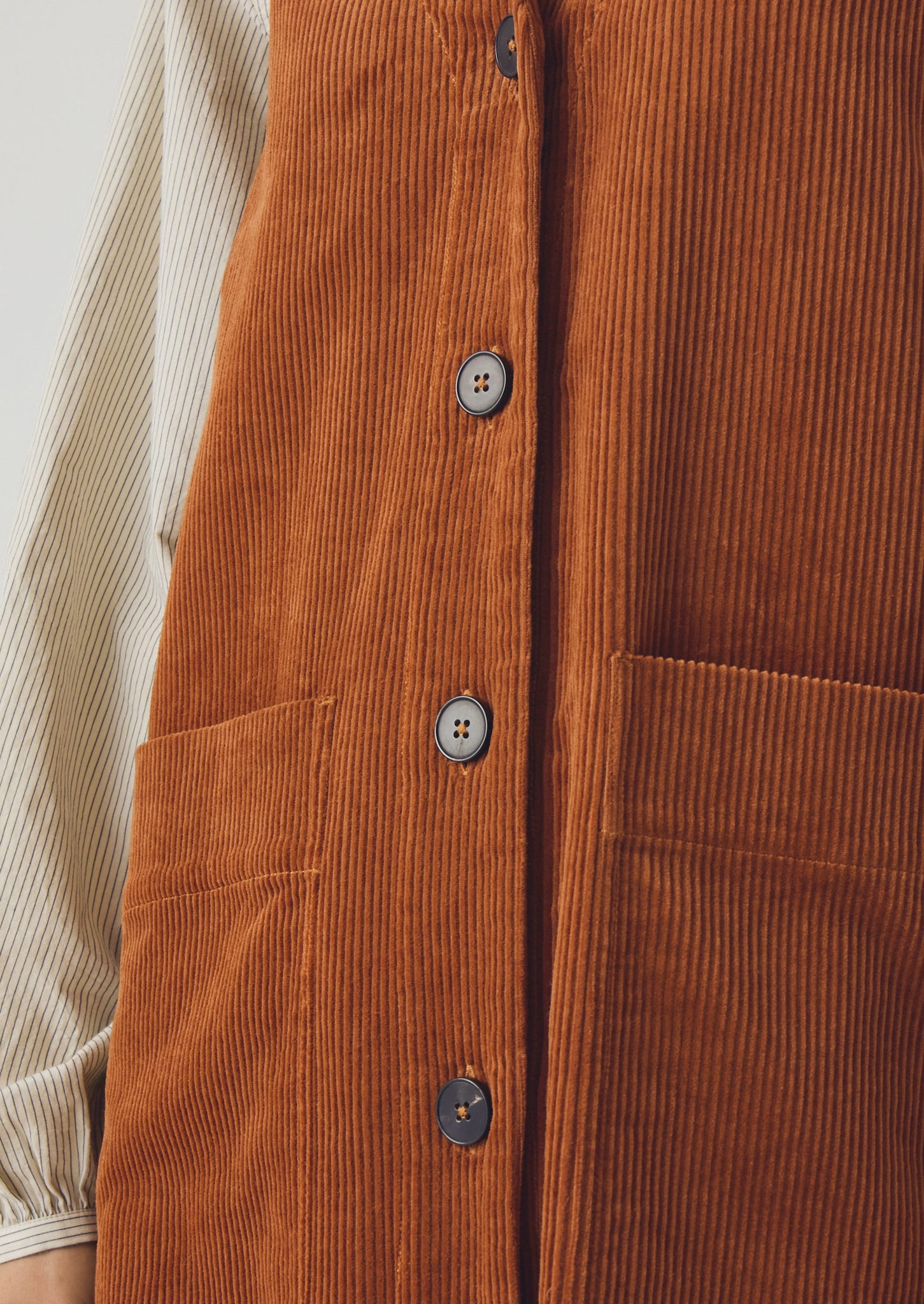 Organic Cord A Line Dress | Burnt Sienna