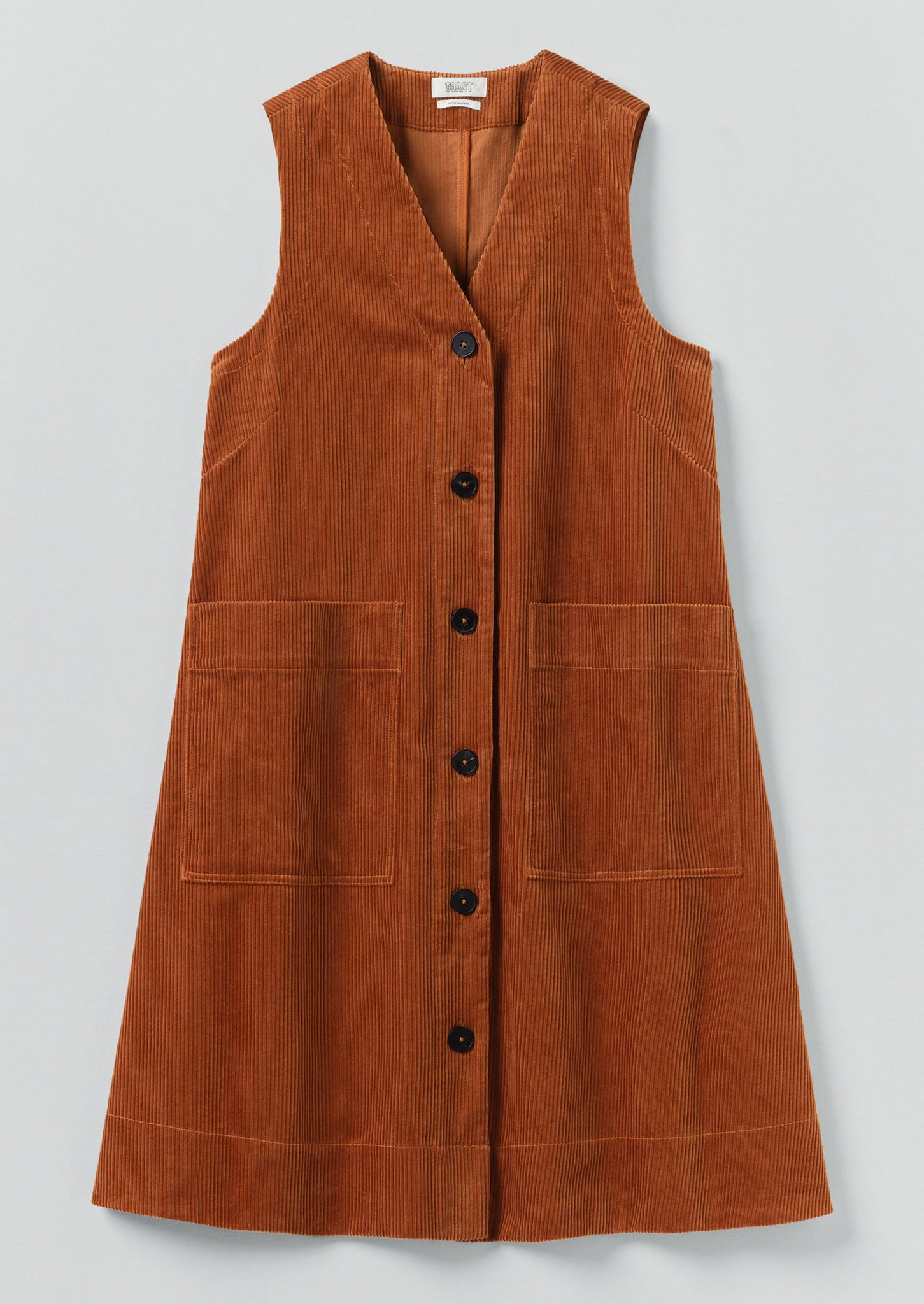 Organic Cord A Line Dress | Burnt Sienna