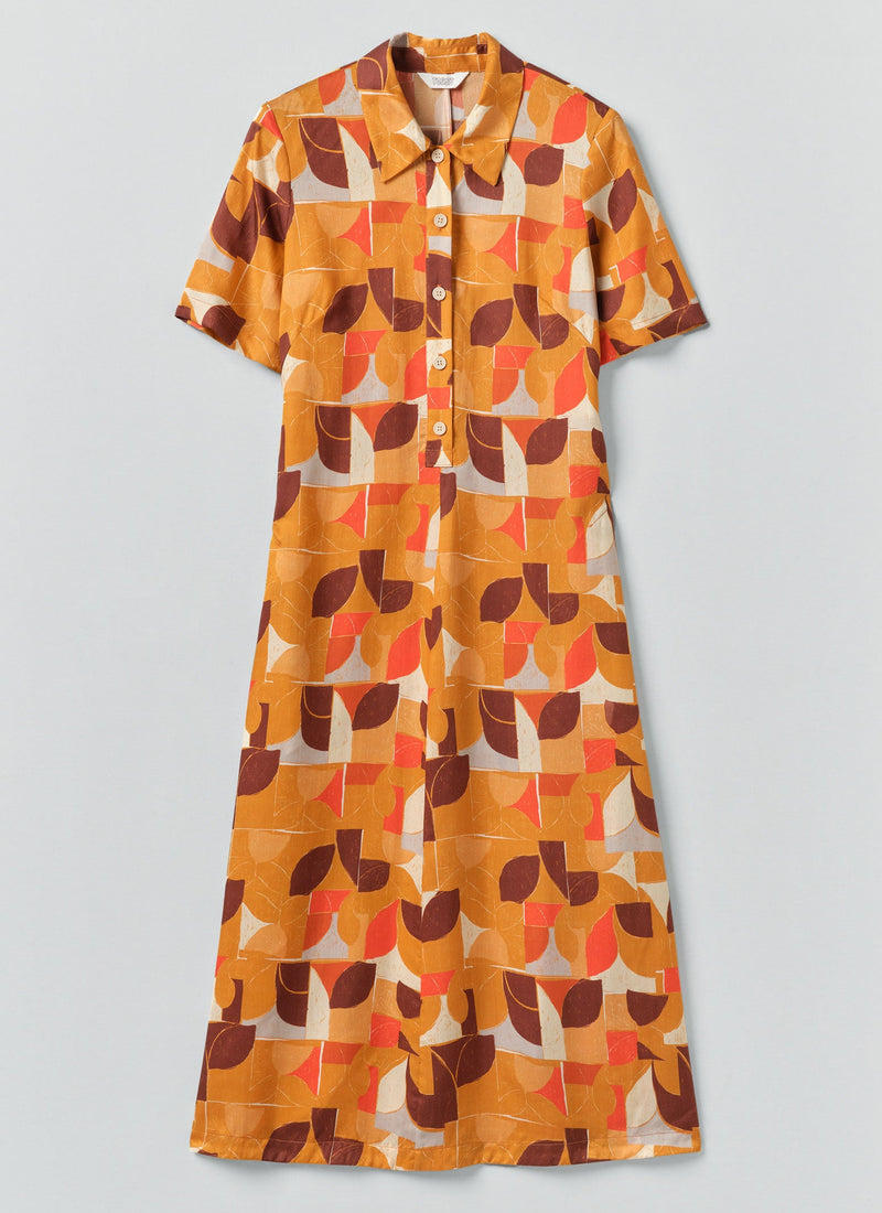 Paintbox Print Fluid Shirt Dress | Ginger