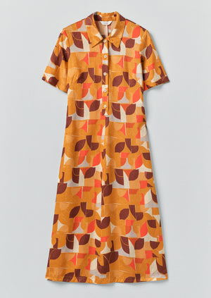 Paintbox Print Fluid Shirt Dress | Ginger